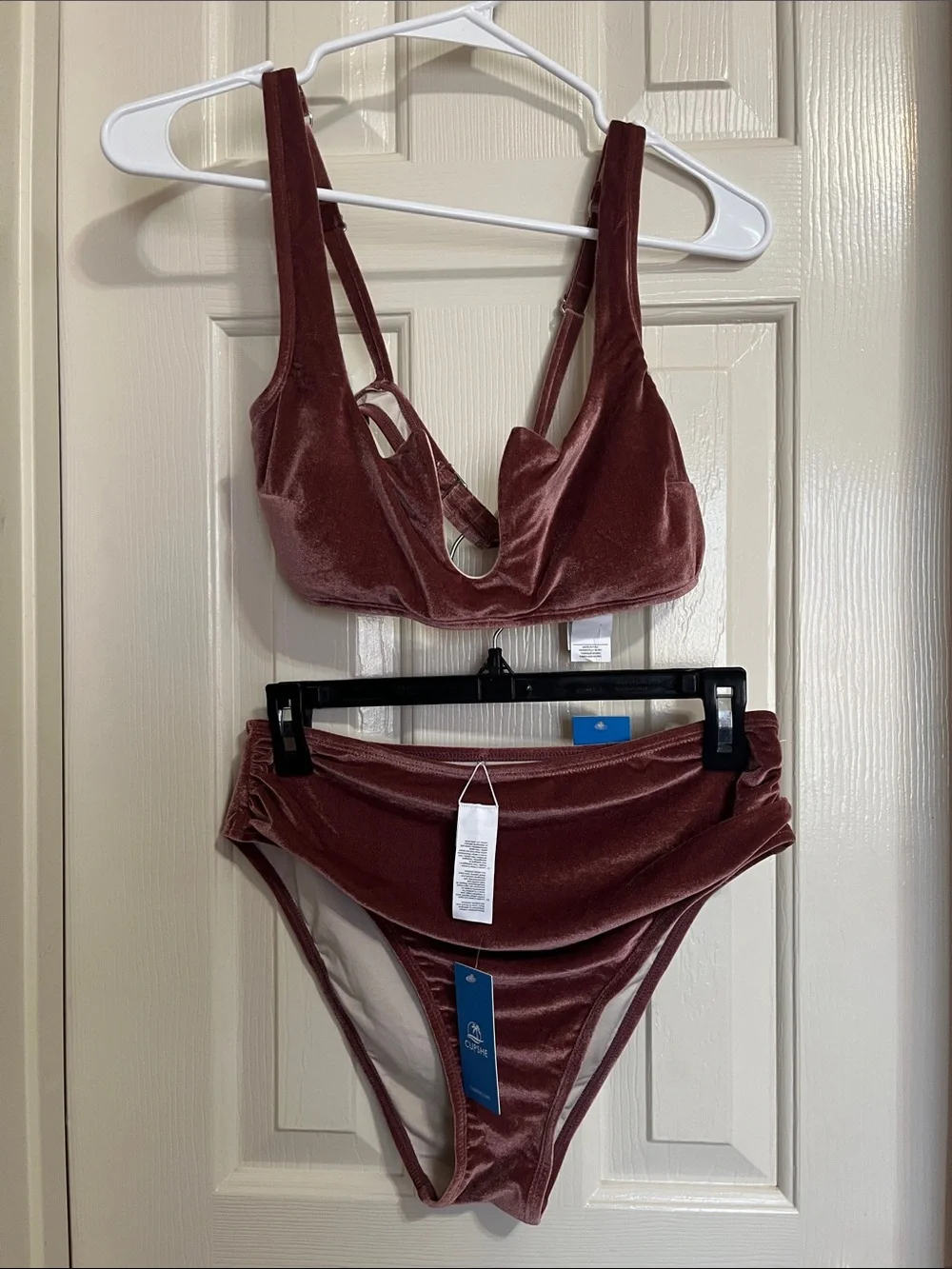 Cupshe Velvety Merlot Maroon Bikini Set Medium